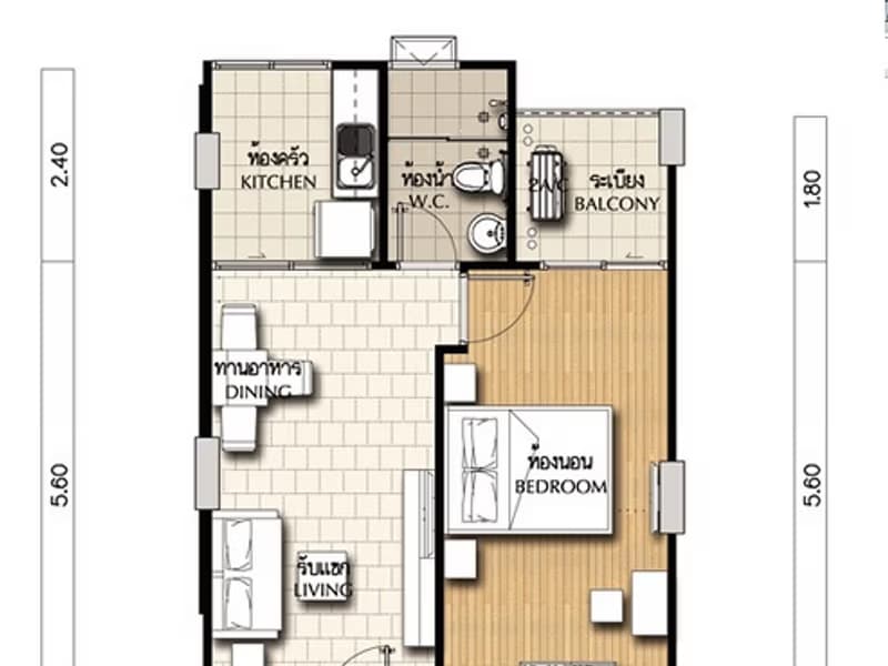 1 Bed Condo for Sale in Huai Khwang