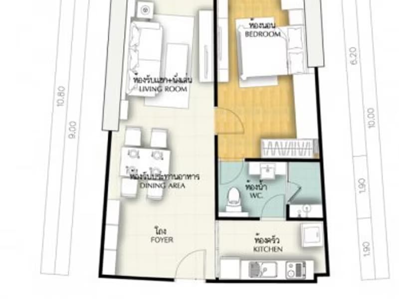 1 Bed Condo for Rent in Yan Nawa