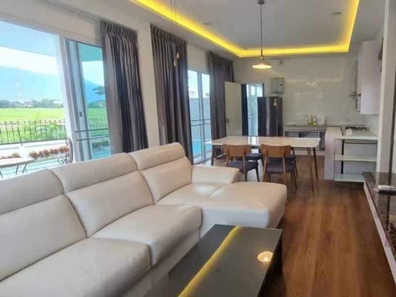 Pool villa house for rent in a frame