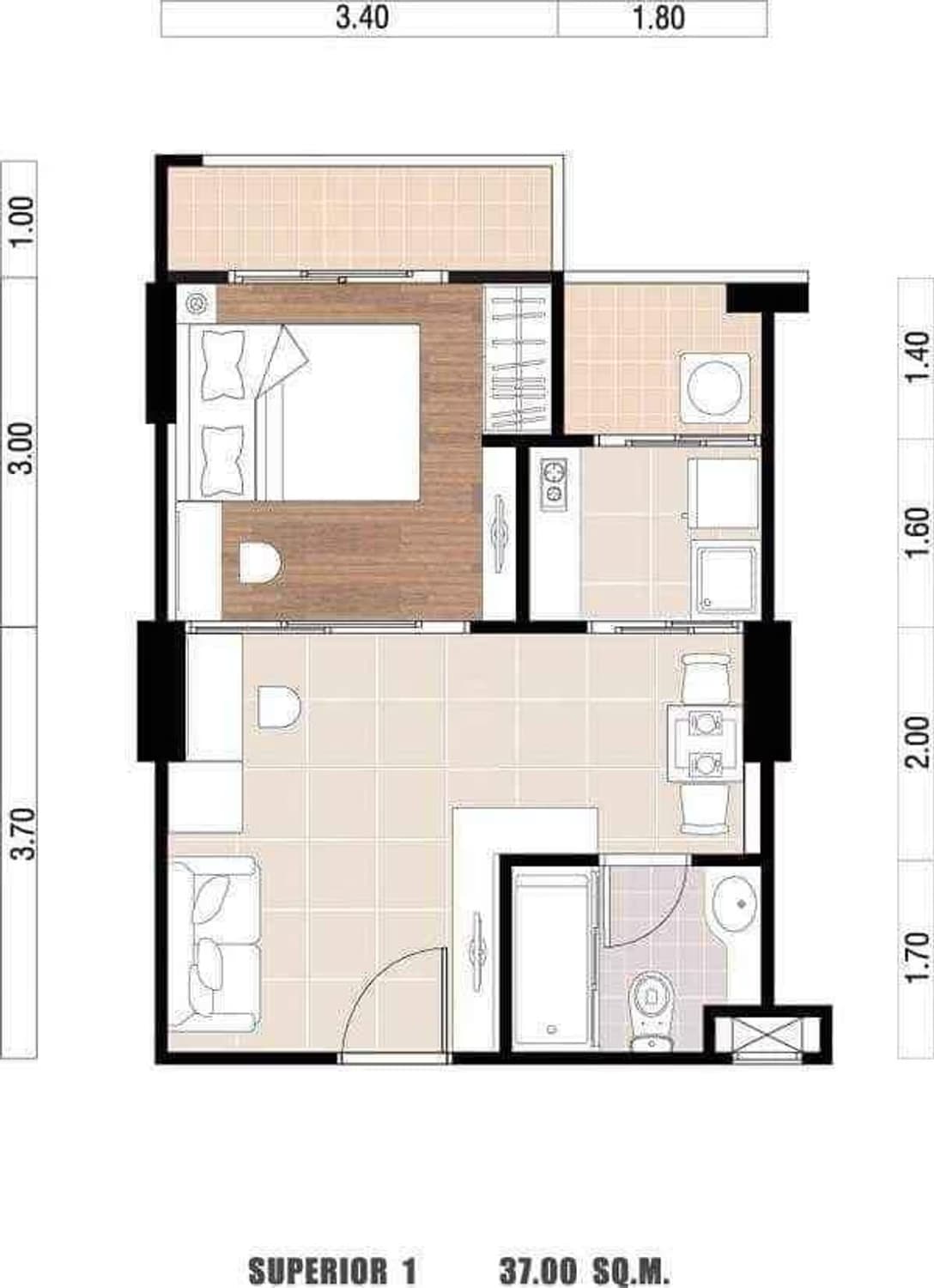 1 Bed Condo for Rent  Near Phra Ram 9 MRT - Image 4