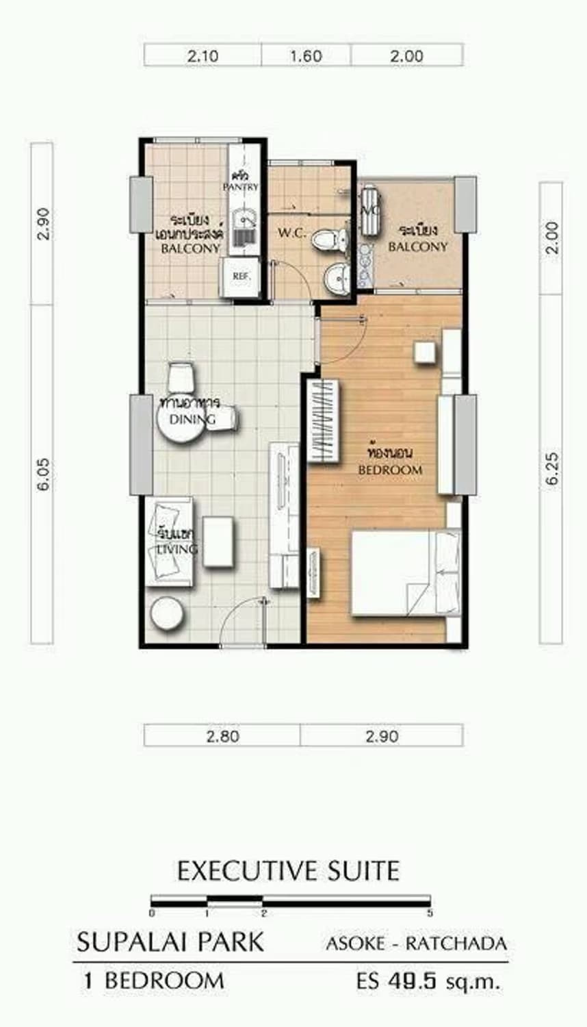1 ห้องนอน คอนโด สำหรับ ขาย ใน Din Daeng - Image 8