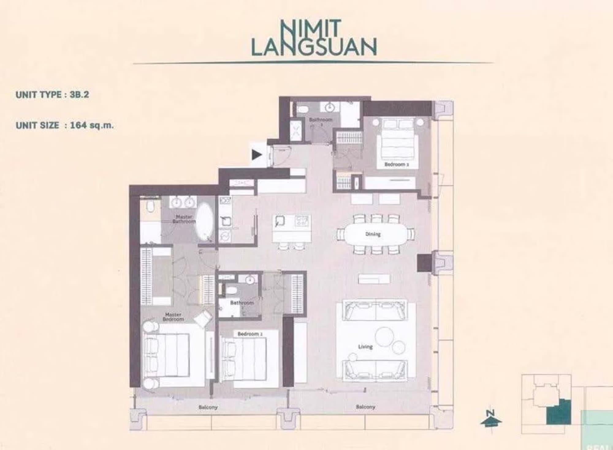 3 卧室 公寓 用于 出售 在 Pathum Wan - Image 6