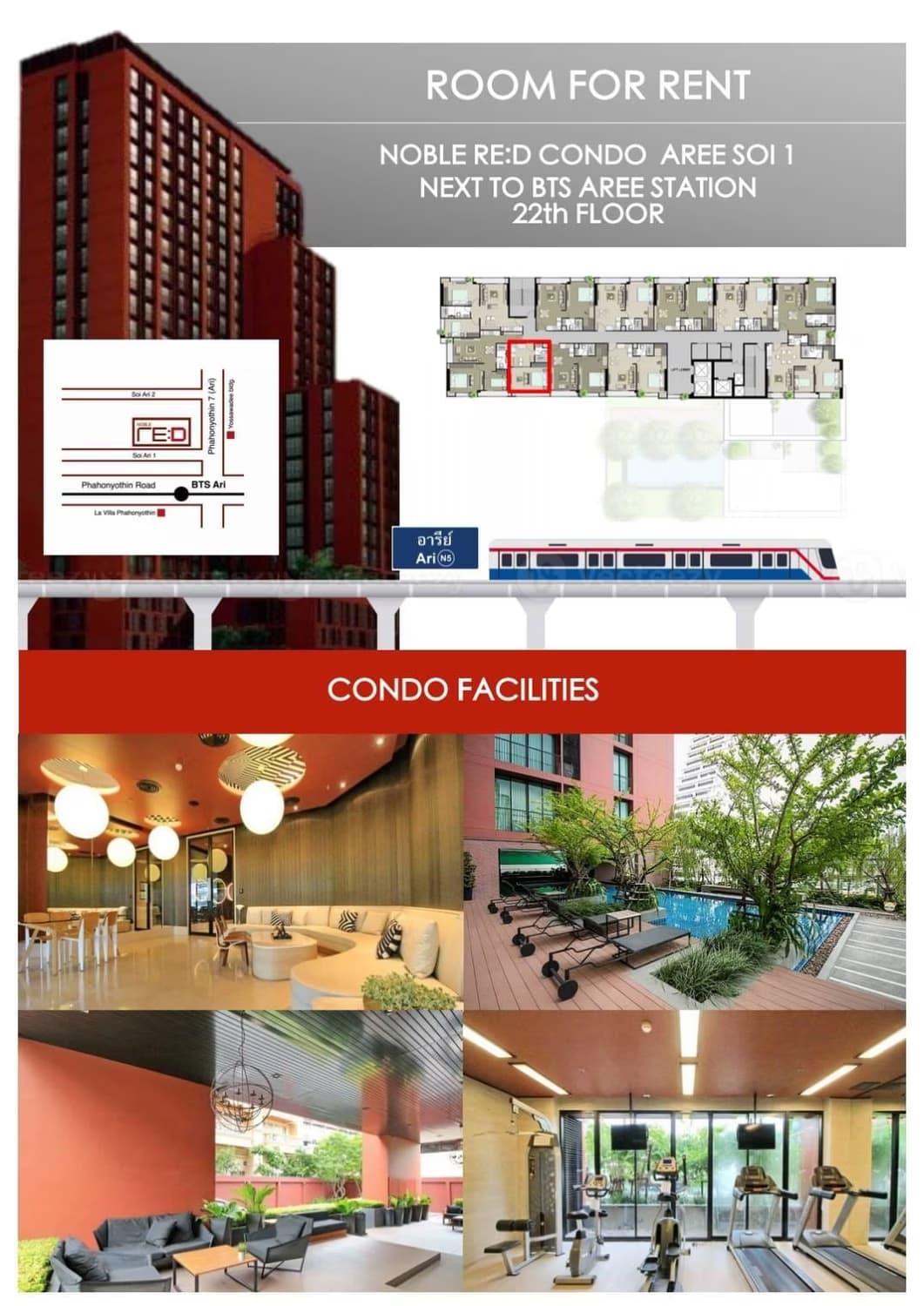 1 ห้องนอน คอนโด สำหรับ จำหน่าย ใน พญาไท - Image 3