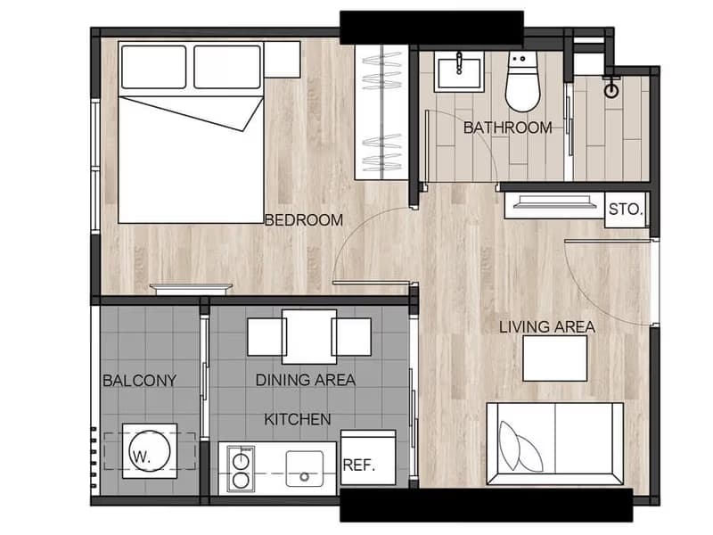 1 Bedroom Condo