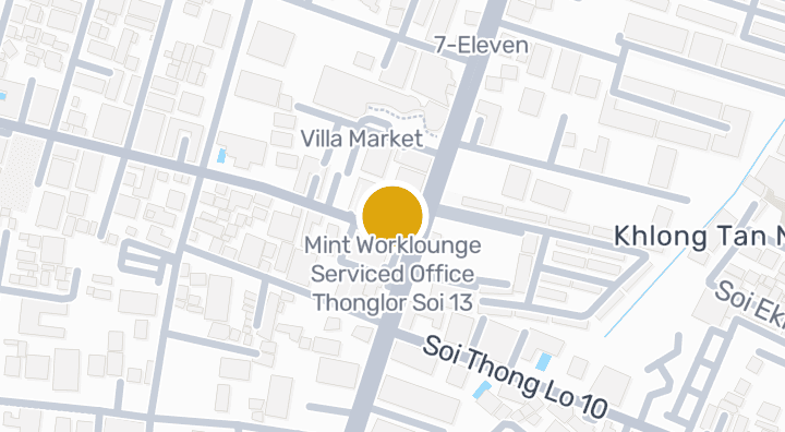 แผนที่แสดงMint Worklounge Serviced Office Thonglor Soi 13