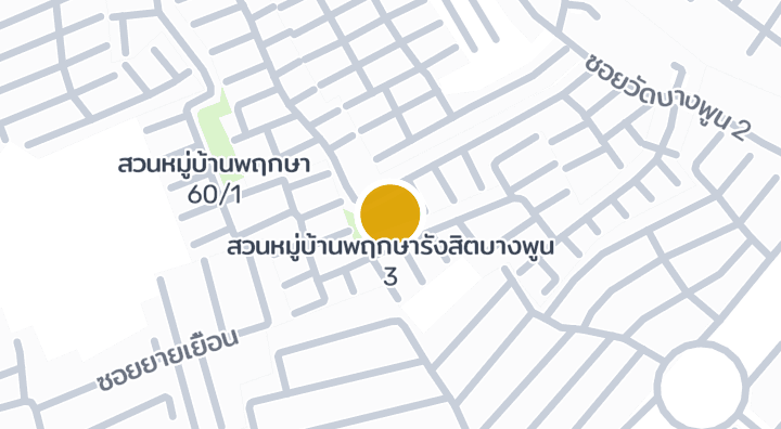 显示สวนหมู่บ้านพฤกษารังสิตบางพูน 3的地图