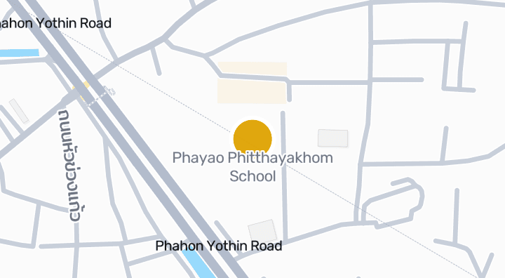 Map showing Phayao Phitthayakhom School