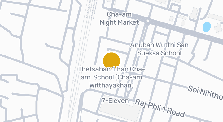 显示Thetsaban 1 Ban Cha-am  School (Cha-am Witthayakhan)的地图