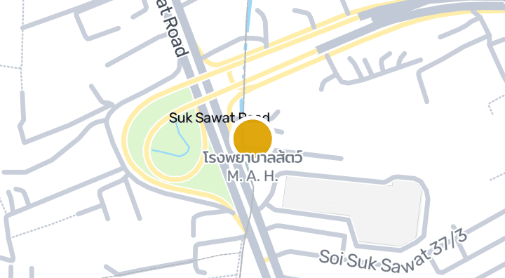 แผนที่แสดงโรงพยาบาลส้ตว์ M. A. H.