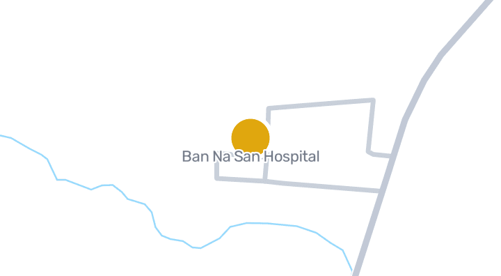 Map showing Ban Na San Hospital