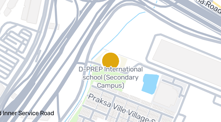 Map showing D-PREP International school (Secondary Campus)