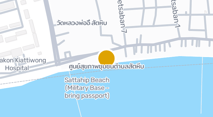 显示ศูนย์สุขภาพชุมชนตำบลสัตหีบ的地图