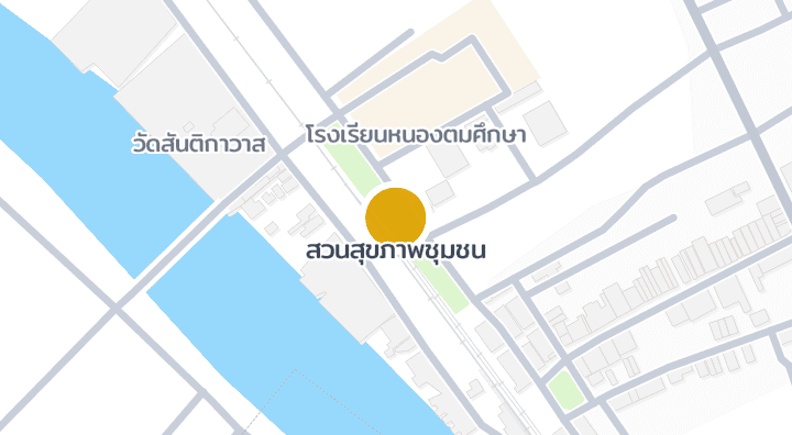 Map showing สวนสุขภาพชุมชน
