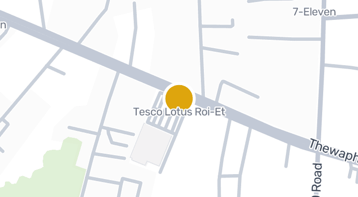 แผนที่แสดงTesco Lotus Roi-Et