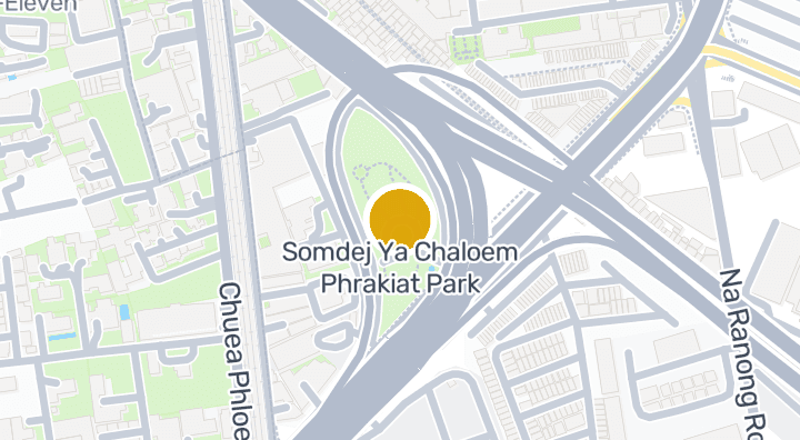 Map showing Somdej Ya Chaloem Phrakiat Park