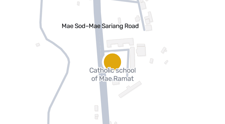 แผนที่แสดงCatholic school of Mae Ramat