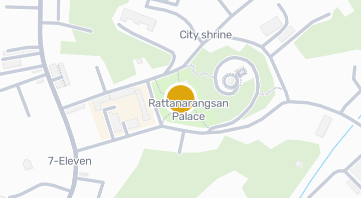 แผนที่แสดงพระราชวังรัตนรังสรรค์