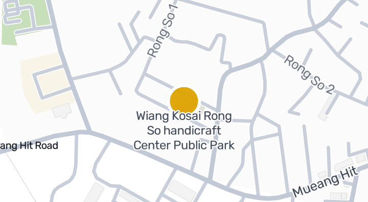 แผนที่แสดงสวนสาธารณะศูนย์หัตถกรรมเวียงโกซัยร่องซ้อ
