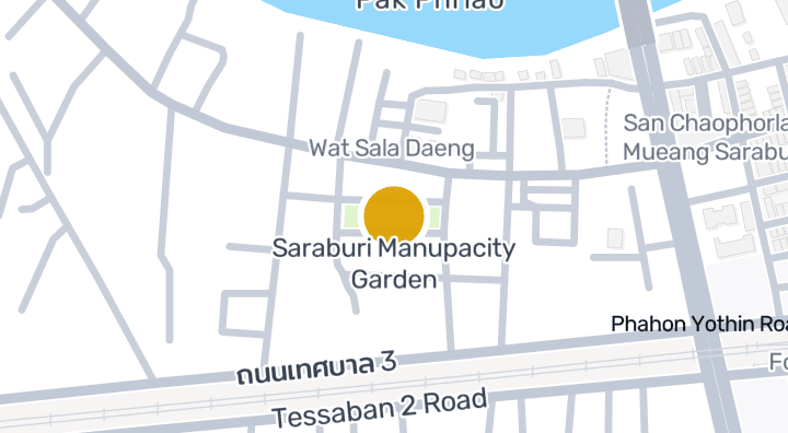 Map showing Saraburi Manupacity Garden