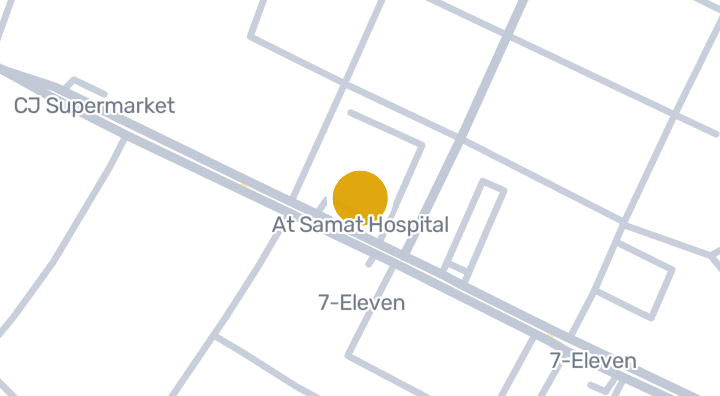 แผนที่แสดงAt Samat Hospital