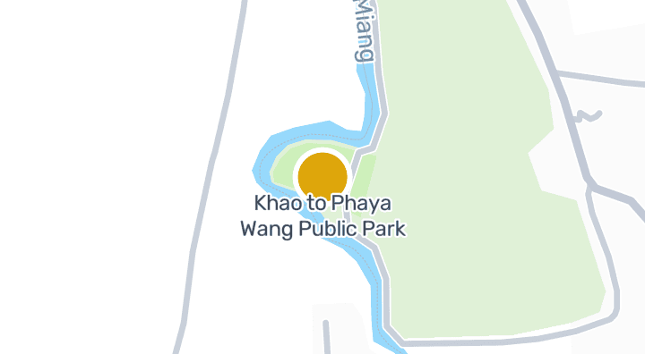Map showing Khao to Phaya Wang Public Park