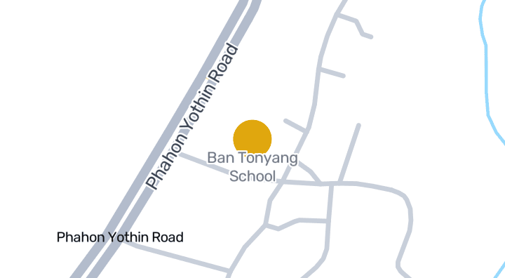 แผนที่แสดงโรงเรียนบ้านต้นยาง
