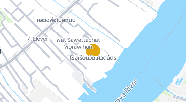 Map showing โรงเรียนวัดเศวตฉัตร