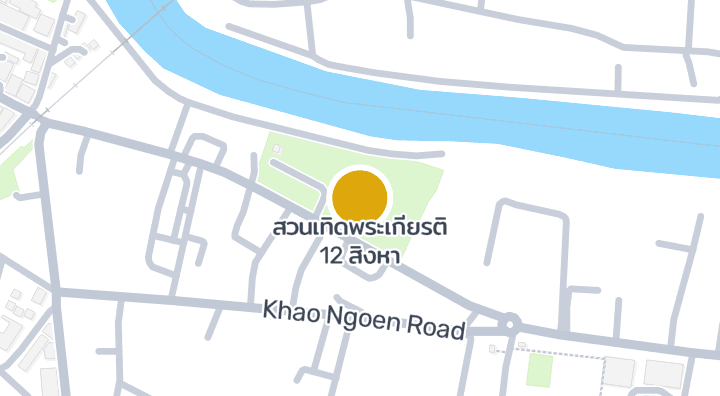 แผนที่แสดงสวนเทิดพระเกียรติ 12 สิงหา