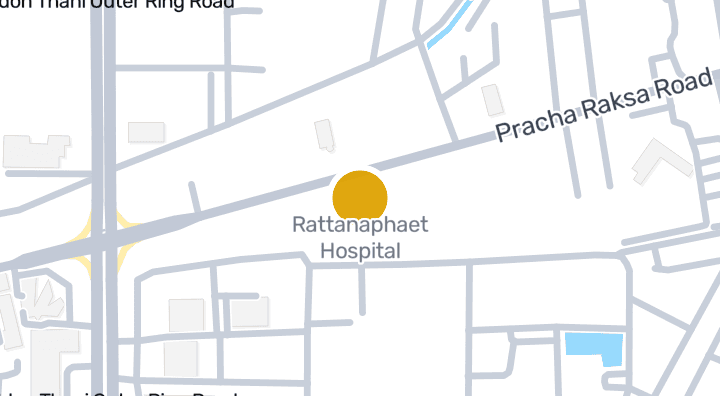 Map showing Rattanaphaet Hospital
