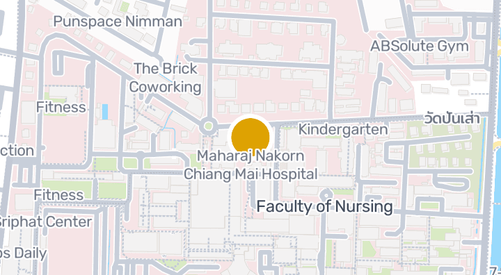 Map showing Maharaj Nakorn Chiang Mai Hospital
