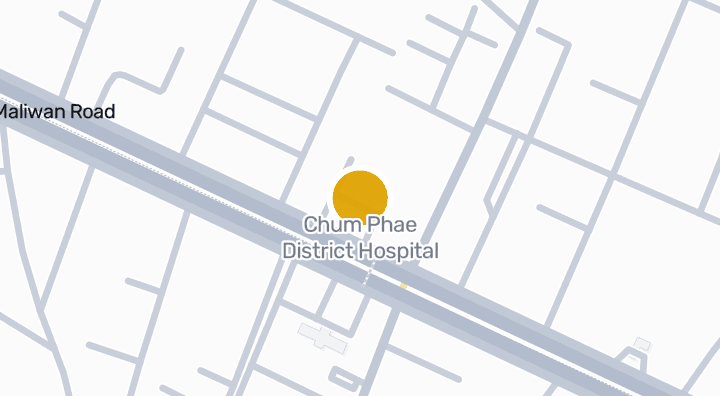 Map showing Chum Phae District Hospital