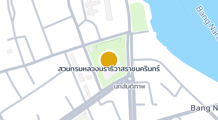 Map showing สวนกรมหลวงนราธิวาสราชนครินทร์