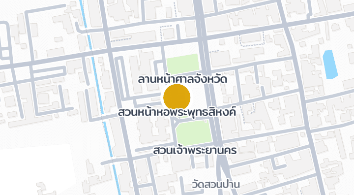 แผนที่แสดงสวนหน้าหอพระพุทธสิหงค์