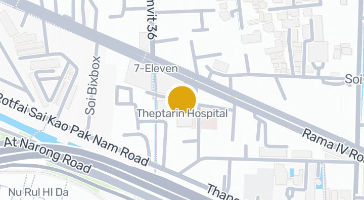Map showing Theptarin Hospital