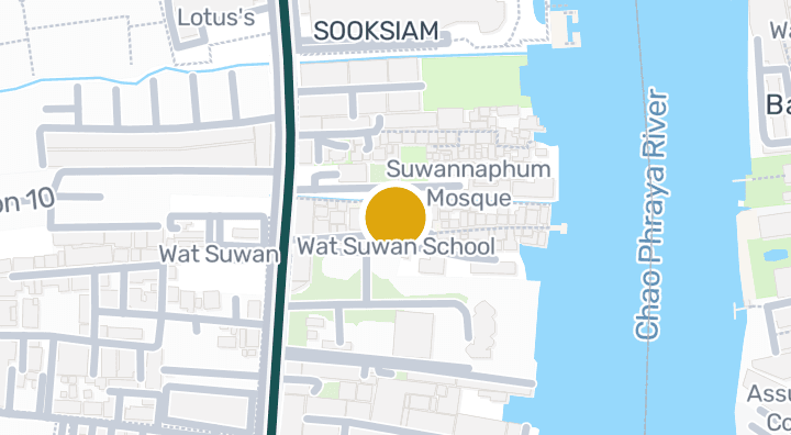 Map showing Wat Suwan School