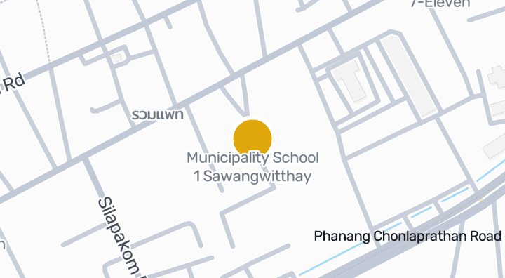 แผนที่แสดงโรงเรียนเทศบาล๑ สว่างวิทยา