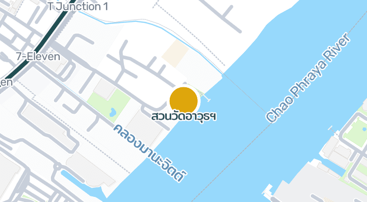 สวนวัดอาวุธฯを示す地図