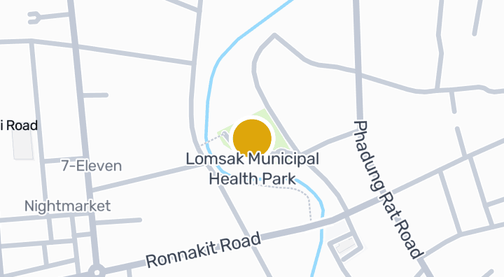 Map showing Lomsak Municipal Health Park