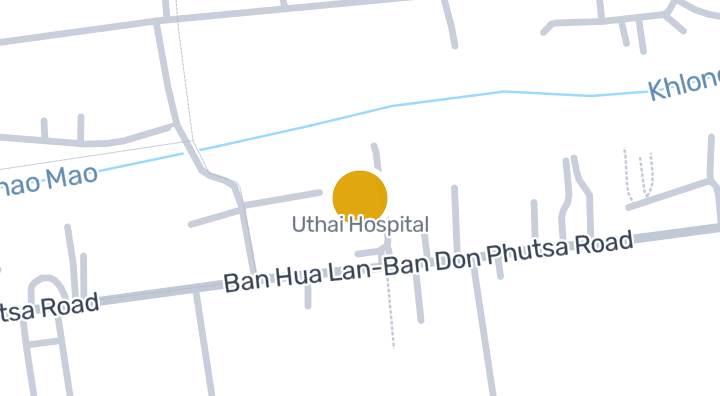 แผนที่แสดงโรงพยาบาลอุทัย