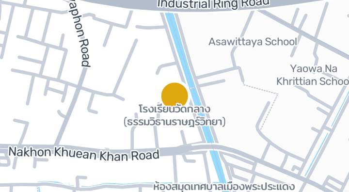 แผนที่แสดงโรงเรียนวัดกลาง (ธรรมวิธานราษฎร์วิทยา)