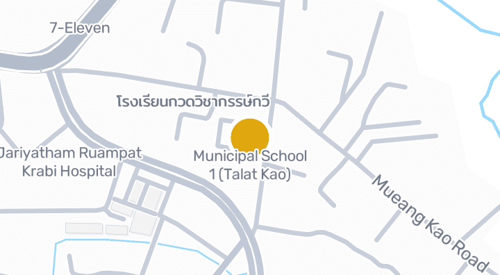 แผนที่แสดงโรงเรียนเทศบาล 1 (ตลาดเก่า)