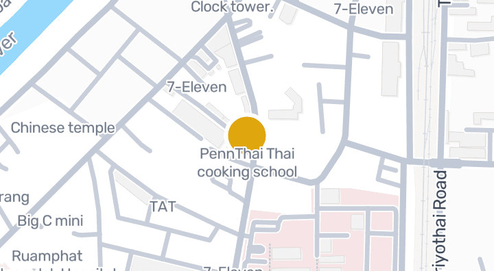 显示PennThai Thai cooking school的地图