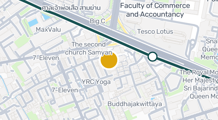 Map showing Hua Lum Pong School