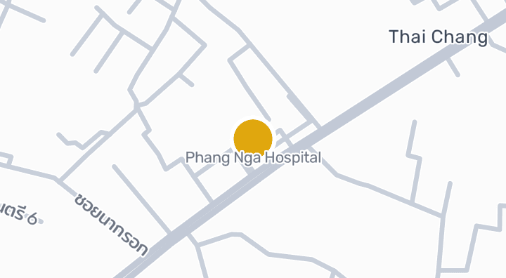 แผนที่แสดงโรงพยาบาลพังงา