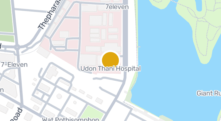 แผนที่แสดงโรงพยาบาลอุดรธานี