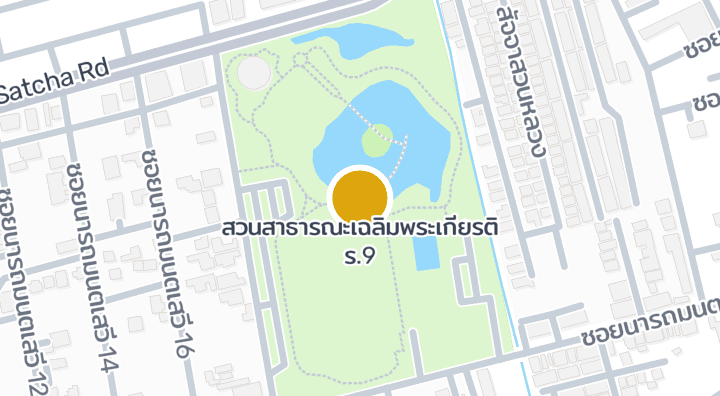 显示สวนสาธารณะเฉลิมพระเกียรติ ร.9的地图