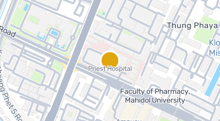 แผนที่แสดงโรงพยาบาลสงฆ์