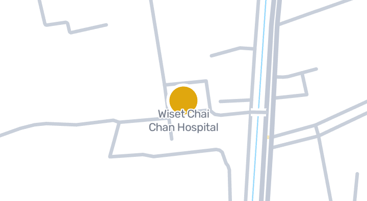Map showing Wiset Chai Chan Hospital