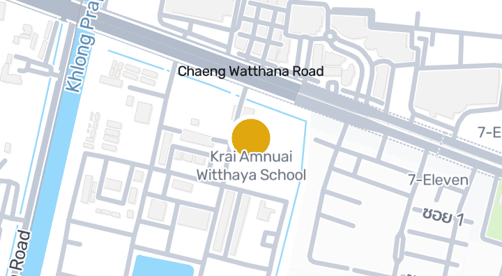 แผนที่แสดงโรงเรียนกองทัพบกอุปถัมภ์ไกรอำนวยวิทยา