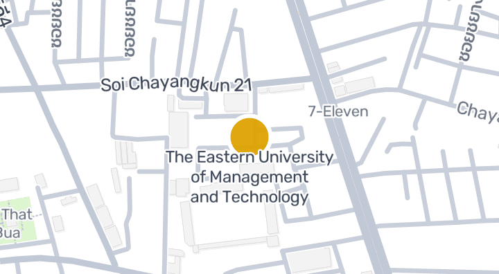 แผนที่แสดงมหาวิทยาลัย การจัดการและเทคโนโลยี อีสเทิร์น